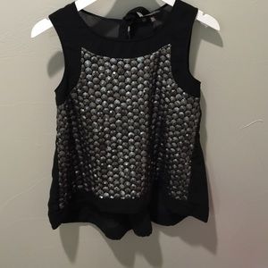 Black chiffon party tank