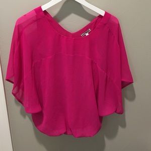 Bright pink chiffon shirt