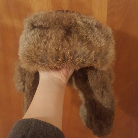 EVERYTHING MUST GO- Bomber Camo Rabbit Fur Hat