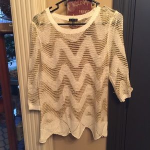 Chevron gold and white sweater