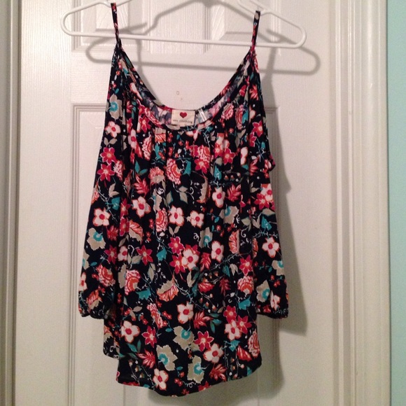 FLORAL OPEN SHOULDER BLOUSE