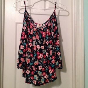 FLORAL OPEN SHOULDER BLOUSE