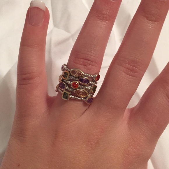 Gemstone cable ring size 7