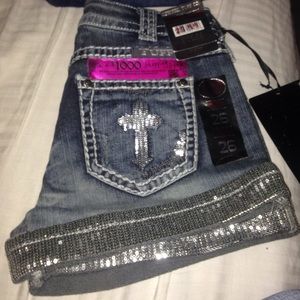 Cowgirl tuff jean shorts.