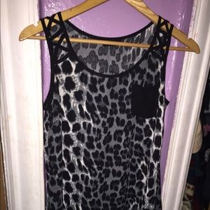 Long, flowy Grey top