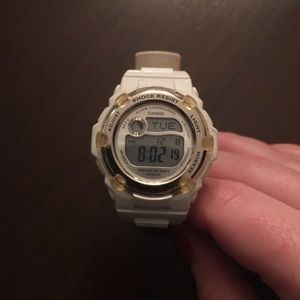 White baby G shock watch