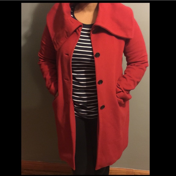Red long jacket