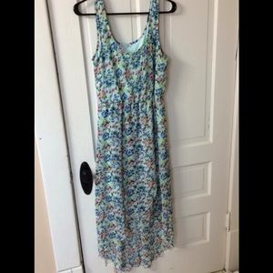 High-low floral chiffon dress