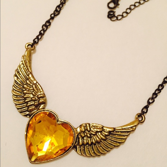 Vintage angel heart necklace