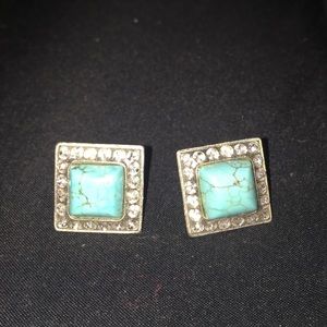 Clip on turquoise earrings