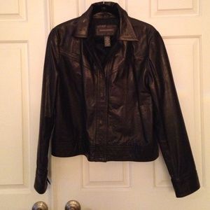 Genuine leather black jacket