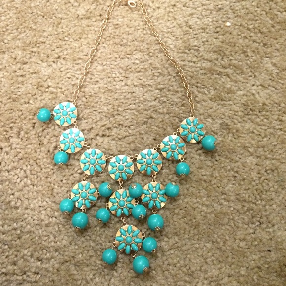 Turquoise and gold bubble necklace
