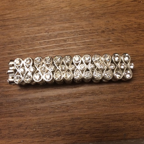 Silver bejeweled bracelet