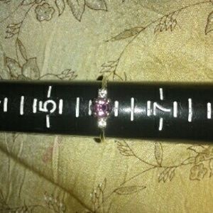 14K Gold Amethyst and Diamond Size 6 Ring