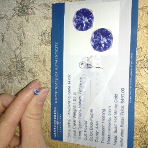 14K White Gold Tanzanite Earrings
