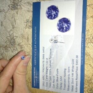 14K White Gold Tanzanite Earrings