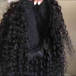 Hand-stitched Deep curly upart wig