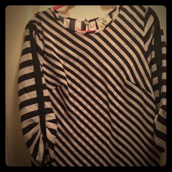 GUC, black and white striped shirt