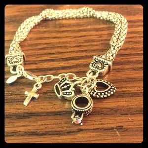 Silver charm bracelet