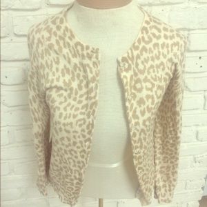J.Crew Light Tan Leopard Cardigan Size S/M