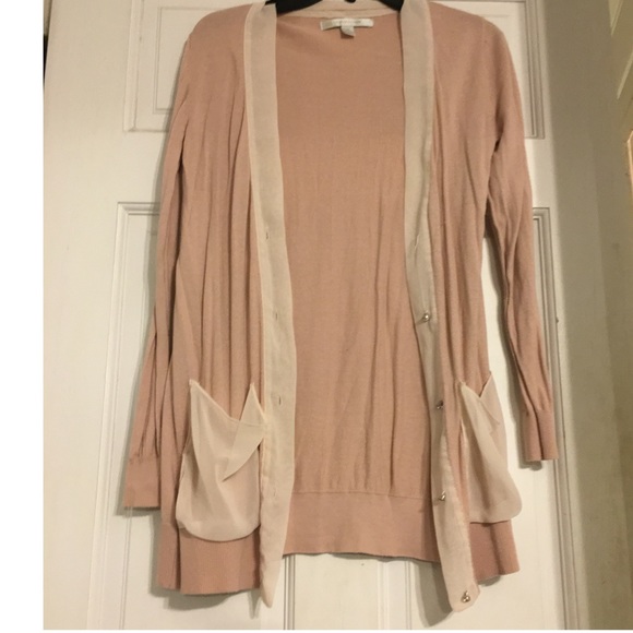 LC Lauren Conrad Blush pink cardigan crystal