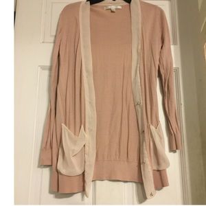 LC Lauren Conrad Blush pink cardigan crystal