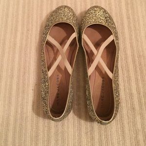 Marc Jacobs Gold Glitter Ballet Flats