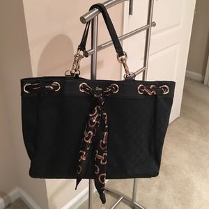 "Gucci" Logo Positano Scarf Bag Tote