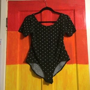 H&M black and white polka dot bodysuit