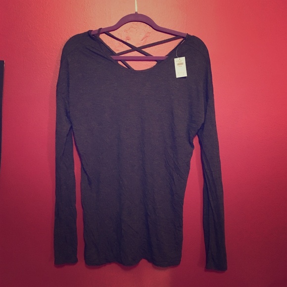 Grey long sleeve Hollister medium tee