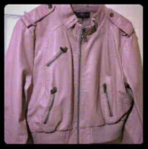 Mini faux leather jacket
