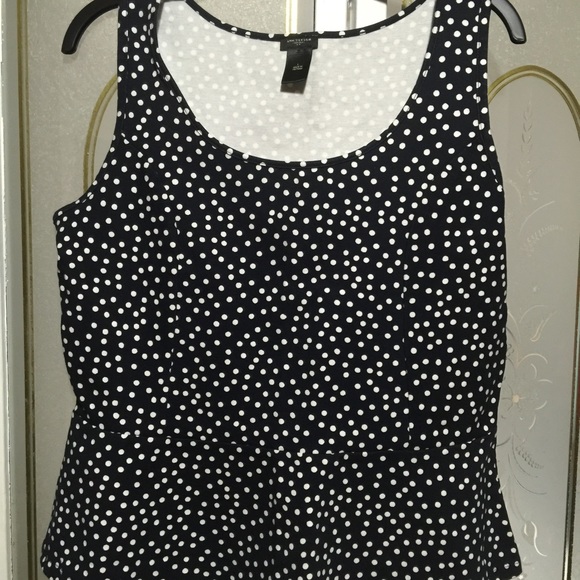 Ann Taylor peplum navy blue tank top