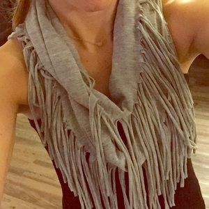 Grey Fringe Scarf