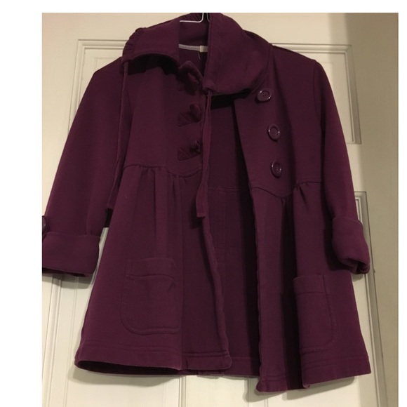 Sweatshirt jacket purple buttons