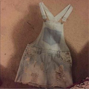jean skirt overalls size 5