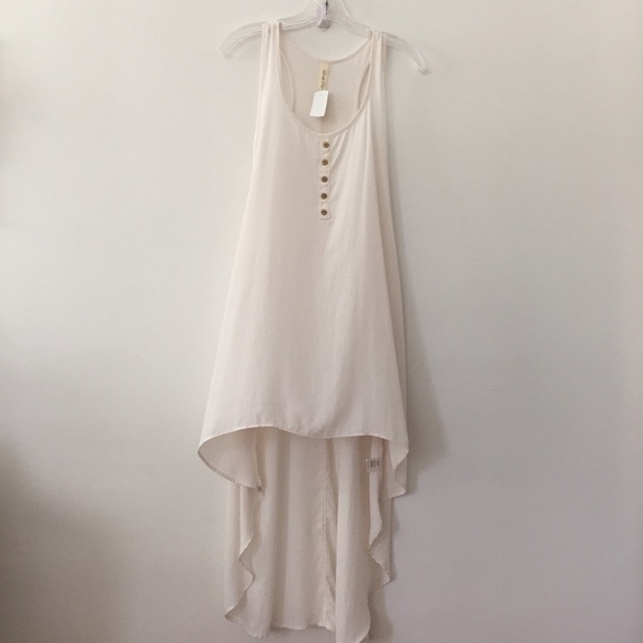 (New) Contemporary White Dropped-hem Dress