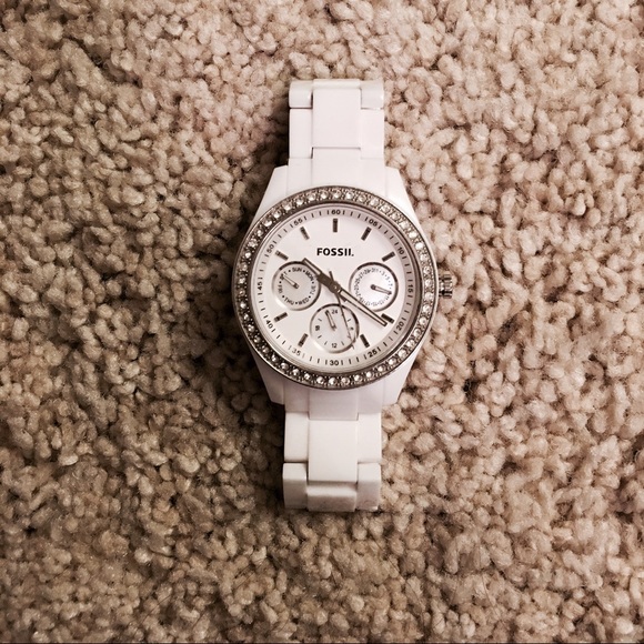 Fossil Accessories - Fossil White Embellished Watch