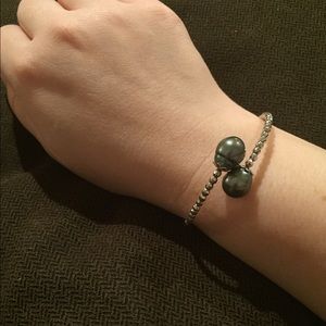Sterling silver and cultured pearl bracelet