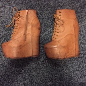 Jeffrey Campbell tan wedges