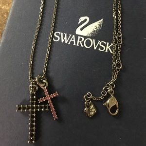 Swarovski Jewelry - Authentic Swarovski double cross necklace Swarovski Jewelry - Authentic Swarovski double cross necklace