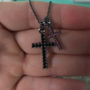 Swarovski Jewelry - Authentic Swarovski double cross necklace Swarovski Jewelry - Authentic Swarovski double cross necklace