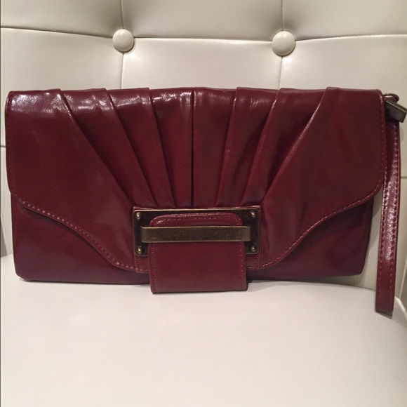 NWOT boutique style brown clutch