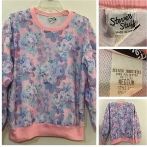 Vintage Pastel Floral Sweater