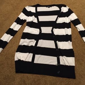 black and white cardigan