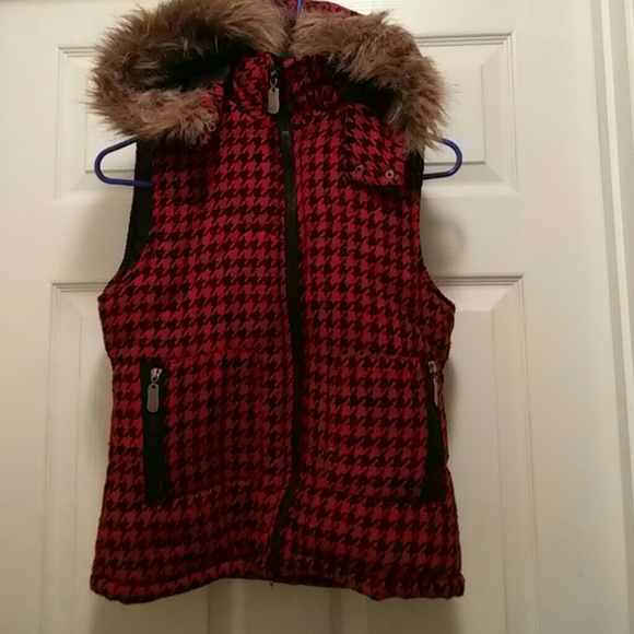 Red and Black Hooded Vest