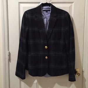 Wool plaid blazer