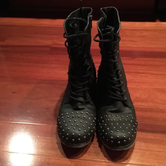 Black Studded combat boots