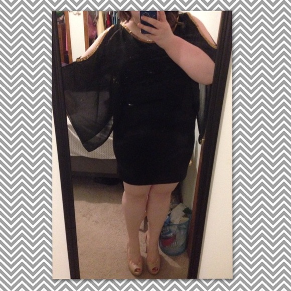 Black Off Shoulder Club Dress