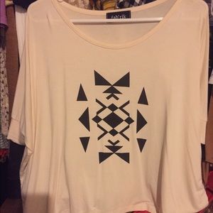 Cream tribal print shirt