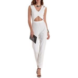 Charlotte Russe cold shoulder cut out romper